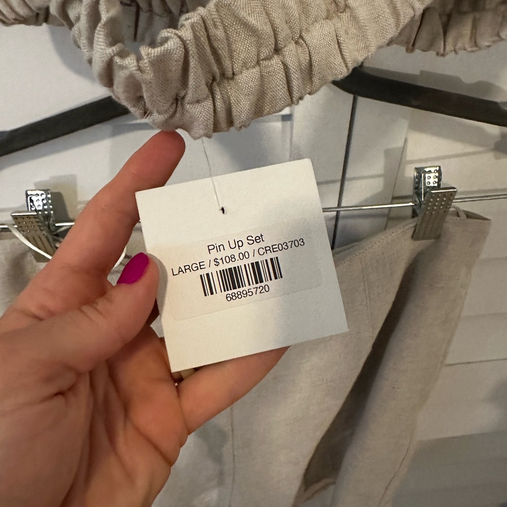 Beige Two-Piece Linen Set - Picture 3 of 6